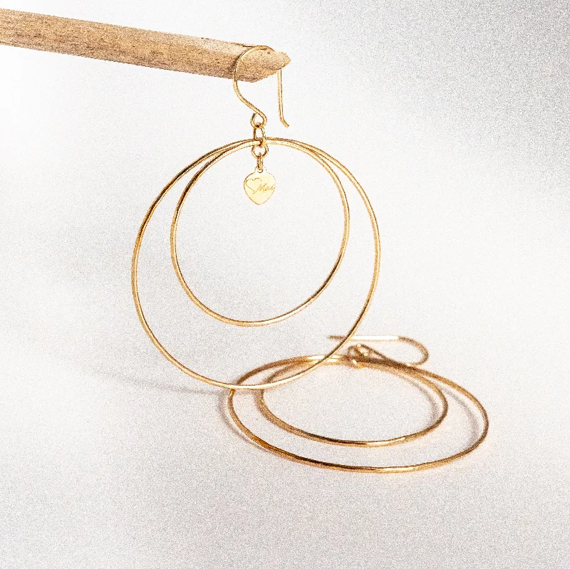 women's earrings statement -Signature Double Hoops