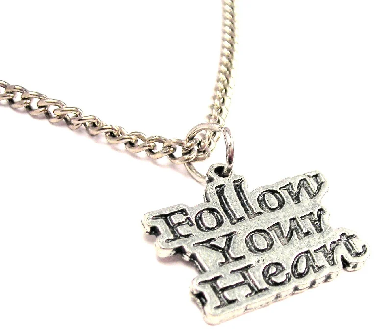 women's necklaces with zodiac symbol -Follow Your Heart Single Charm Necklace