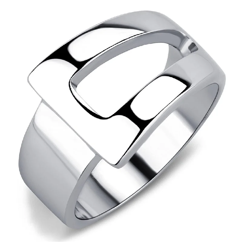 women's rings retro design -Designer Style High Polished Stainless Steel Fashion Womens Wide Band Ring