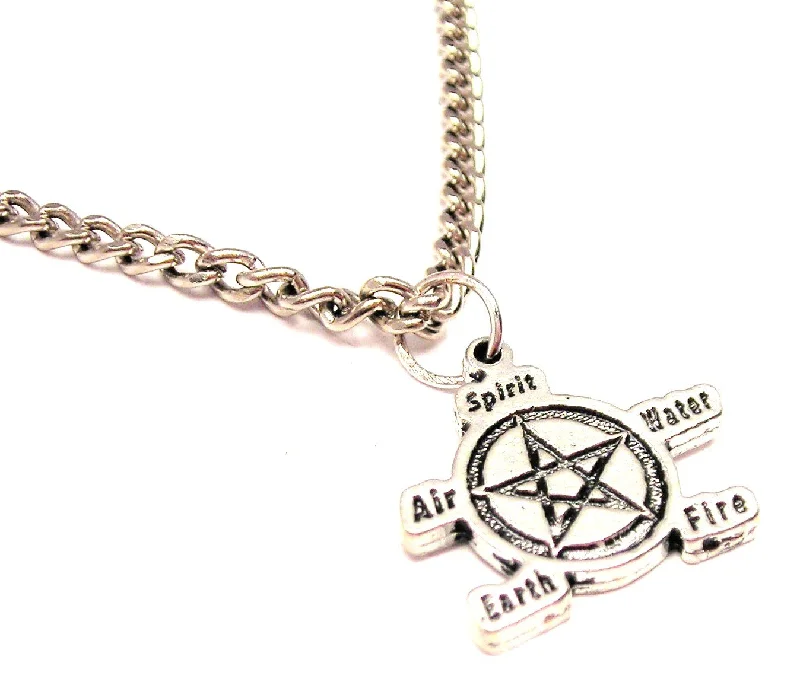 women's necklaces adjustable -Natures Elements Pentacle Single Charm Necklace