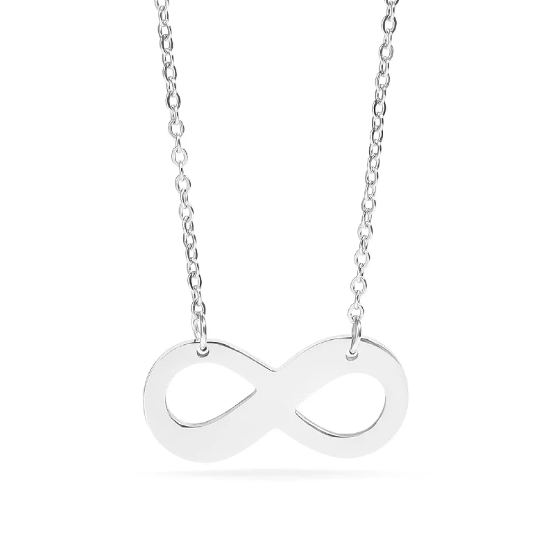 women's necklaces with geometric design -Blank Infinity Pendant Stainless Steel Necklace / SBB0039