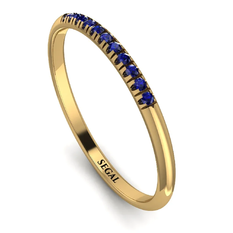 women's rings with birthstone -Half Eternity Band With Sapphire - Ayla No. 13