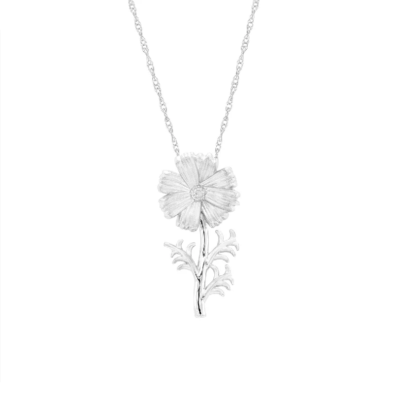 women's necklaces for layering -PETITE GOLD COSMOS FLOWER PENDANT NECKLACE