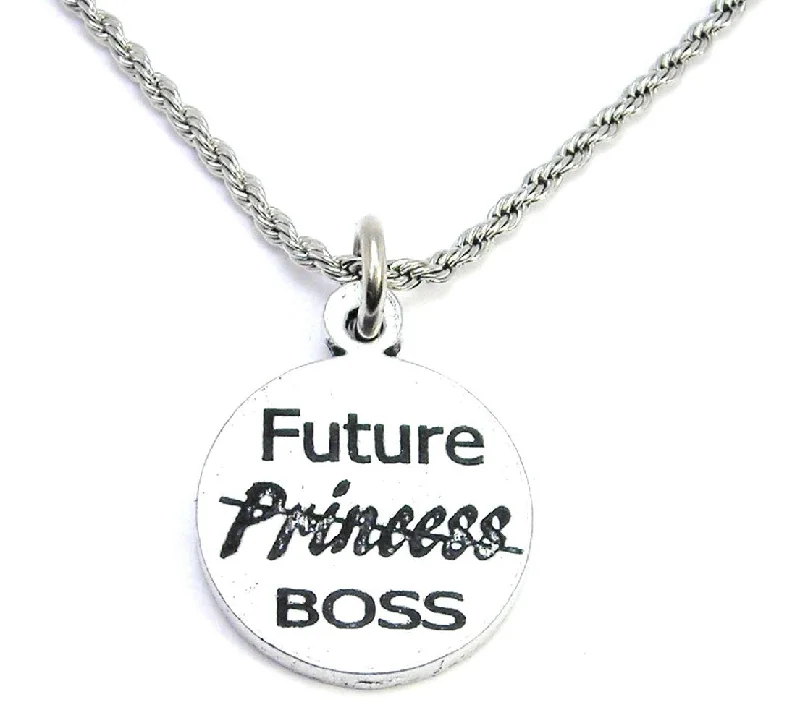 women's necklaces star pendant -Future Boss Not Princess Single Charm Necklace