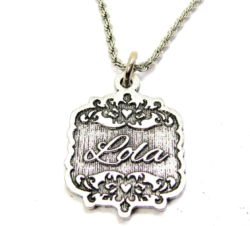 women's necklaces with diamond accents -Lola Victorian Scroll Single Charm Necklace