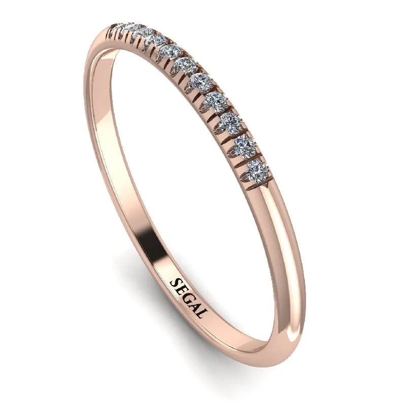 women's rings twisted band -Half Eternity Band With Diamond - Ayla No. 2