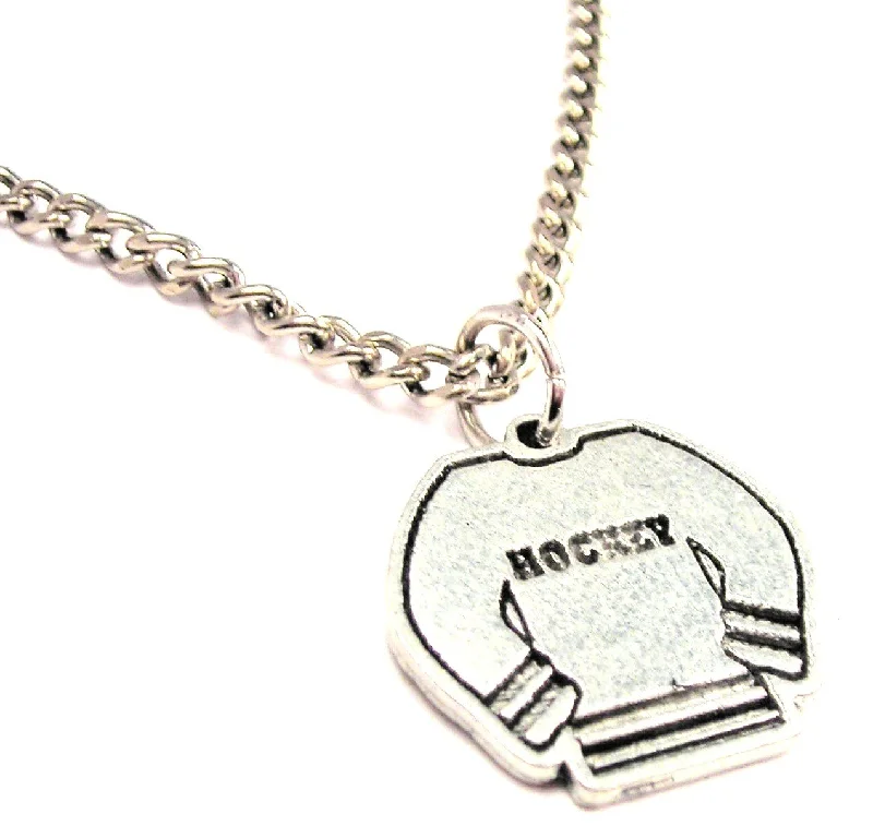 women's necklaces gemstone -Hockey Jersey Single Charm Necklace