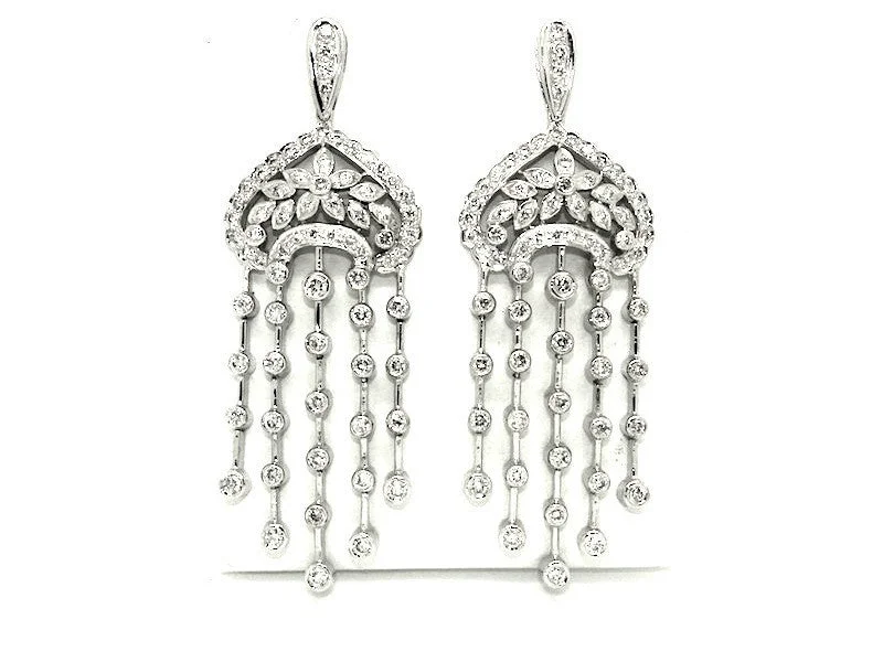 women's earrings for formal events -Floral Vintage Diamond Earring Ad No.0701