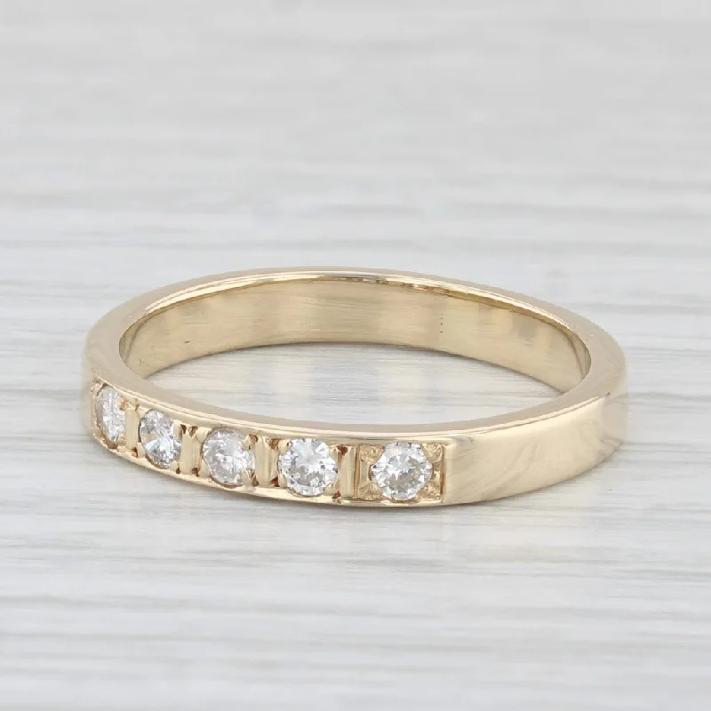 engagement rings with bright diamonds -0.20ctw Diamond Band 14k Yellow Gold Size 7 Stackable Wedding Anniversary Band