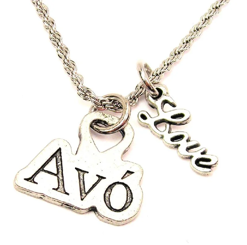 women's necklaces with crown pendant -Avo 20" Chain Necklace With Cursive Love Accent