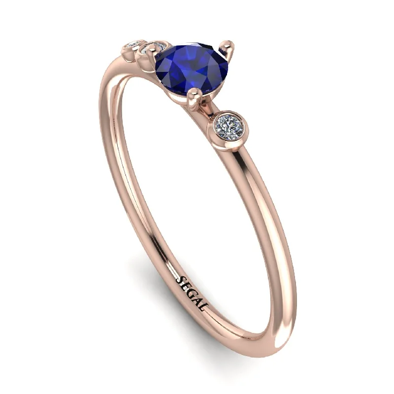 women's rings with three-stone setting -Minimalist Thin Sapphire Ring - Brielle No. 14