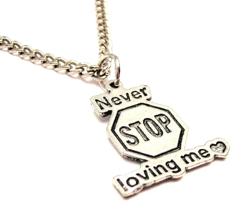 women's necklaces simple elegance -Never Stop Loving Me Single Charm Necklace