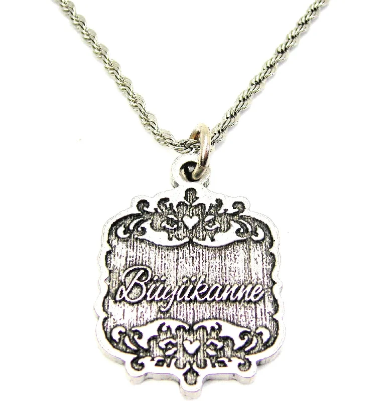 women's necklaces pearl -Buyukanne Victorian Scroll Single Charm Necklace