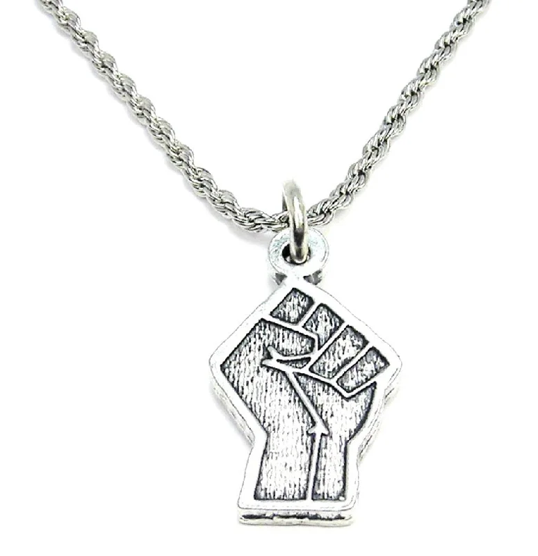 women's necklaces fashion-forward -Black Lives Matter Fist Single Charm Necklace