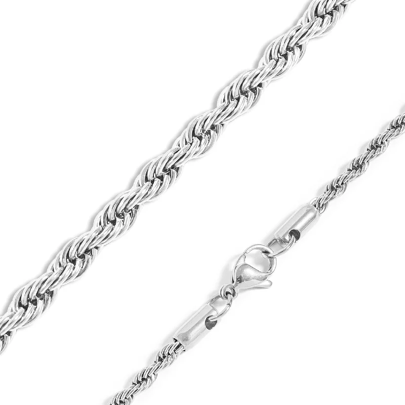 women's necklaces with geometric design -Stainless Steel Rope Chain Necklace / CHN9700