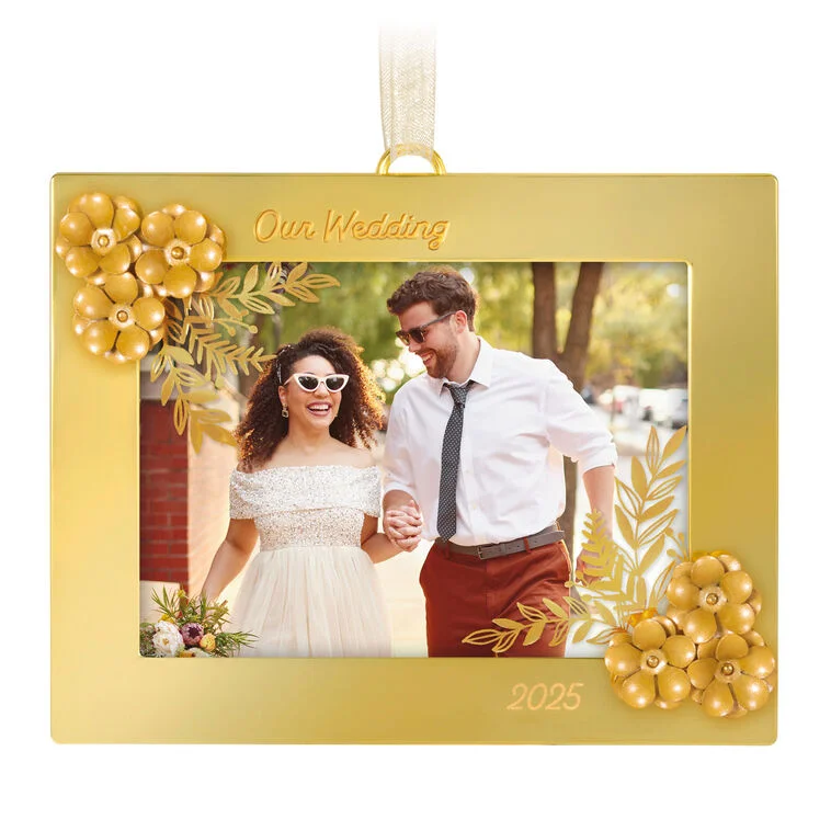 engagement rings with luxurious sparkle -Hallmark Our Wedding 2025 Photo Frame Metal Ornament