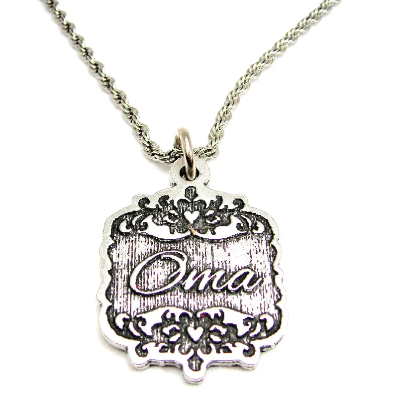 women's necklaces with unique lock design -Oma Victorian Scroll Single Charm Necklace