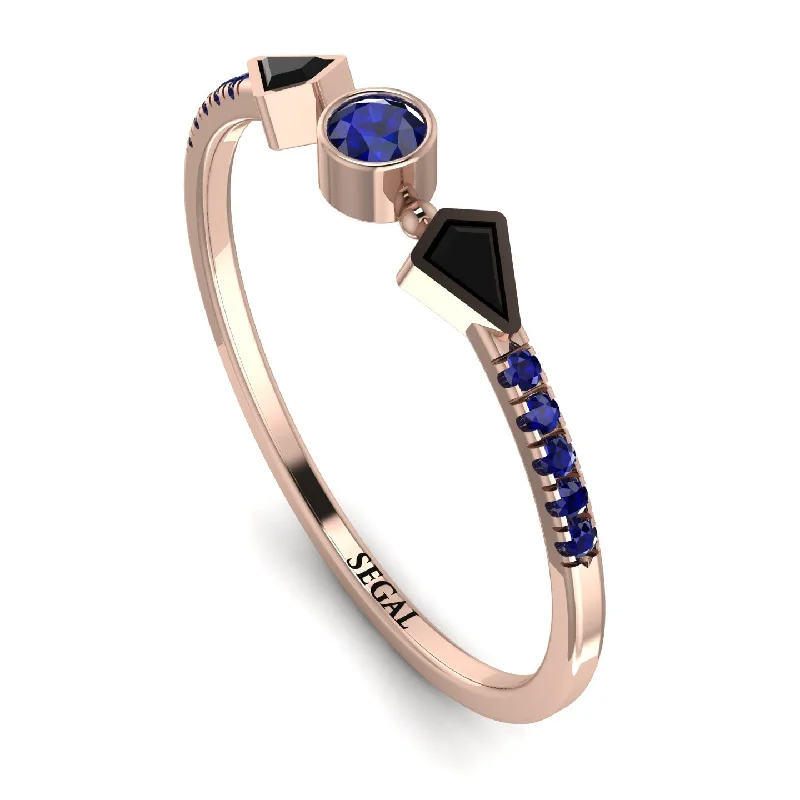 women's rings personalized -Minimalist Geometric Sapphire Ring - Kimberly No. 68