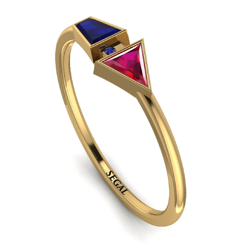 women's rings sapphire -Geometrical Arrow Sapphire Ring - Gracie No. 70