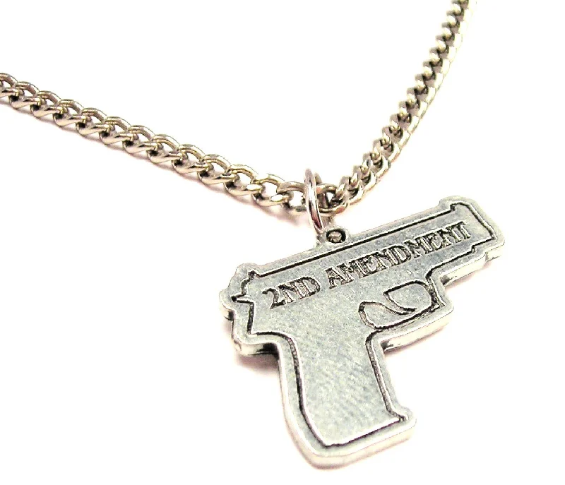 women's necklaces designer brand -Second Amendment Hand Gun Single Charm Necklace