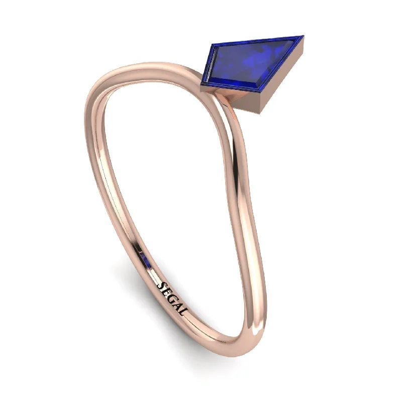 women's rings adjustable size -Kite Stepcut Sapphire Ring - Leila No. 14