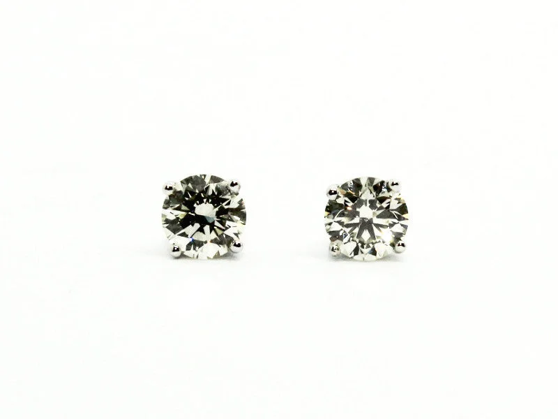 women's earrings with chain design -ROUND DIAMOND 4 PRONG STUDS AD NO.1339