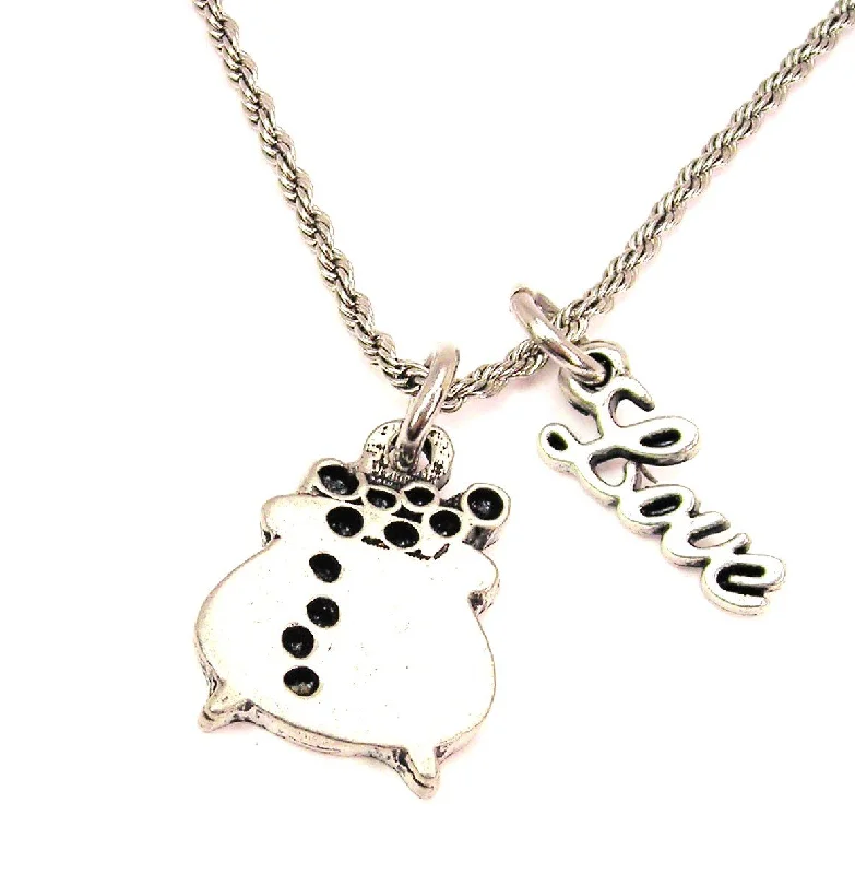 women's necklaces vintage style -Bubbling Cauldron 20" Chain Necklace With Cursive Love Accent