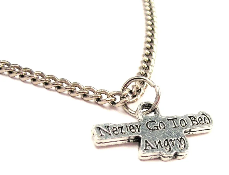 women's necklaces designer brand -Never Go To Bed Angry Single Charm Necklace