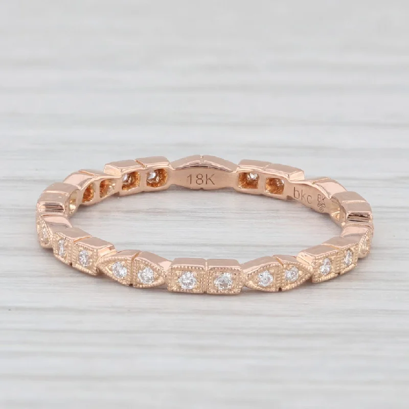 engagement rings with rose gold -New Diamond Eternity Band 18k Rose Gold Sz 6.5 Wedding Stackable Ring Beverley K