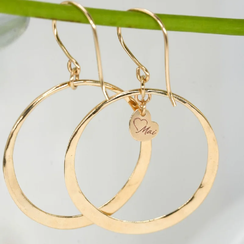 women's earrings with multi-color gems -14K Golden Iconic Luna Hoops