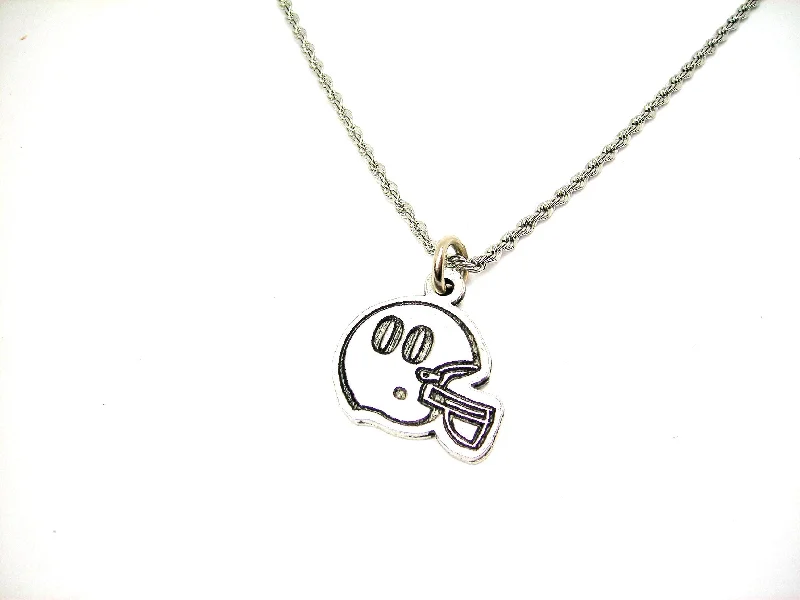 women's necklaces with rose pendant -Football Helmet Choose Your Number - 20" Stainless Steel Rope Necklace