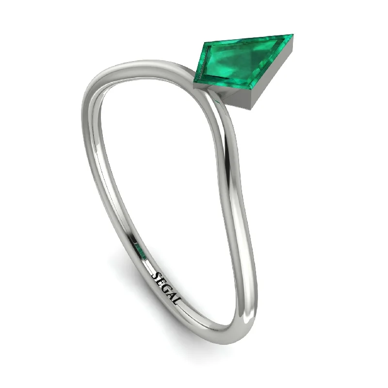 women's rings mixed metals -Kite Stepcut Emerald Ring - Leila No. 6