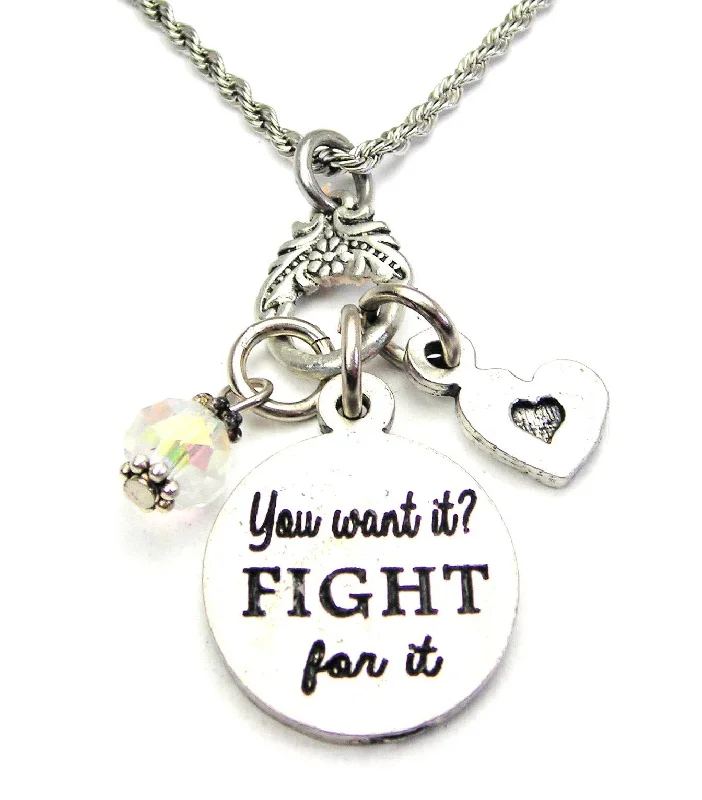 women's necklaces personalized -You Want It? Fight For It Catalog Necklace