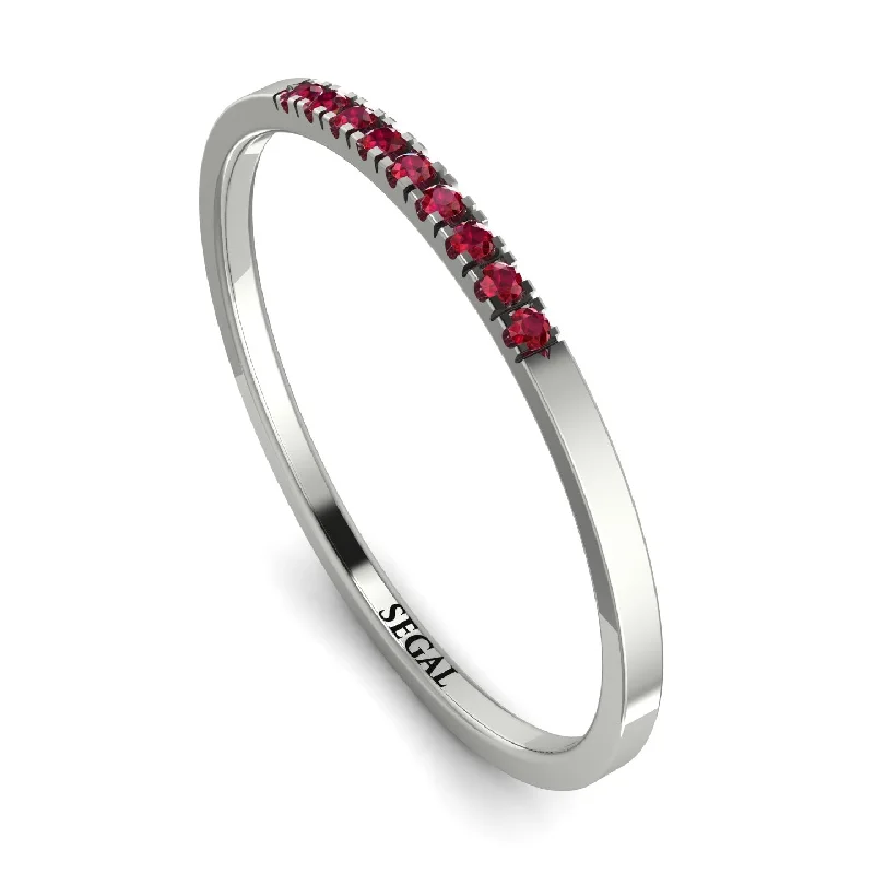 women's rings infinity symbol -Thin Eternity Ruby Band - Daisy No. 12