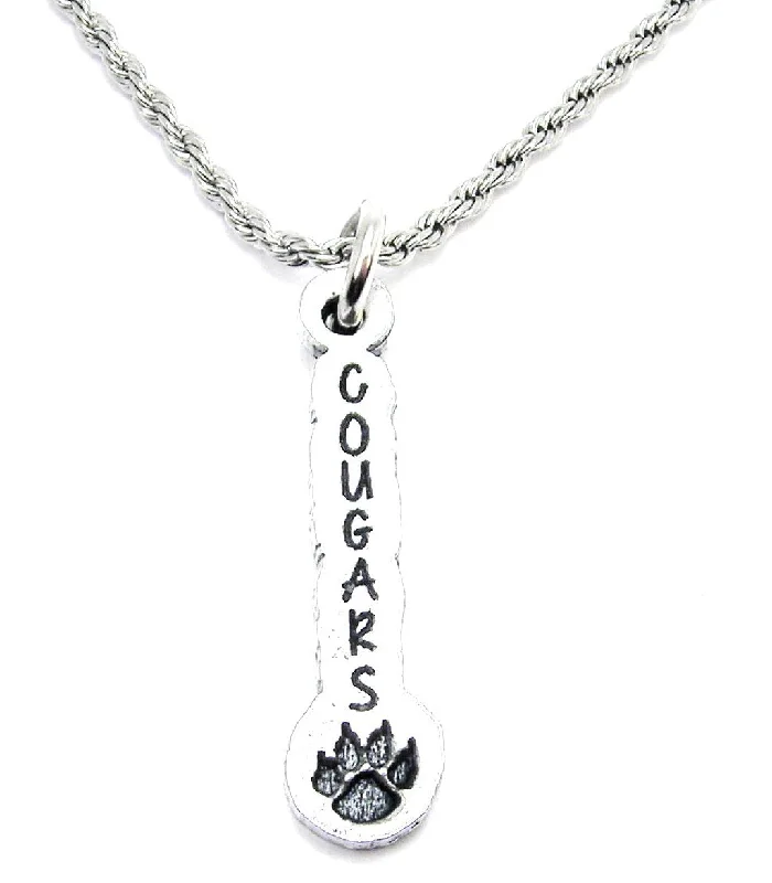 women's necklaces nameplate necklace -Cougars With Paw Print Single Charm Necklace