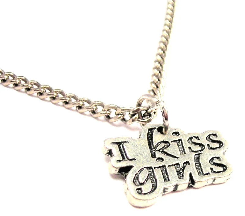 women's necklaces heart-shaped pendant -I Kiss Girls Single Charm Necklace