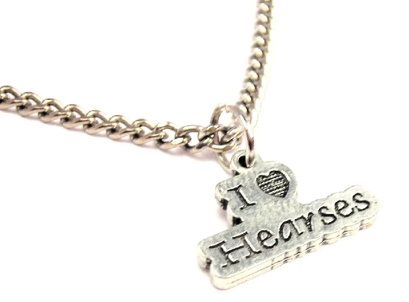 women's necklaces minimalist design -I Love Hearses Single Charm Necklace