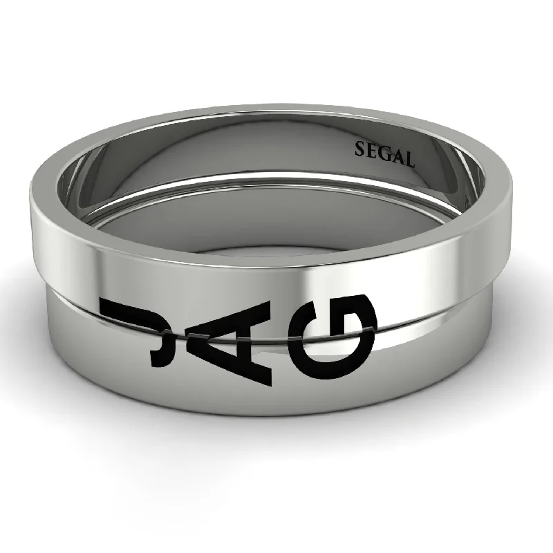 women's rings with matching wedding band -2 Bands Turning Into One - Gabrielle No. 3