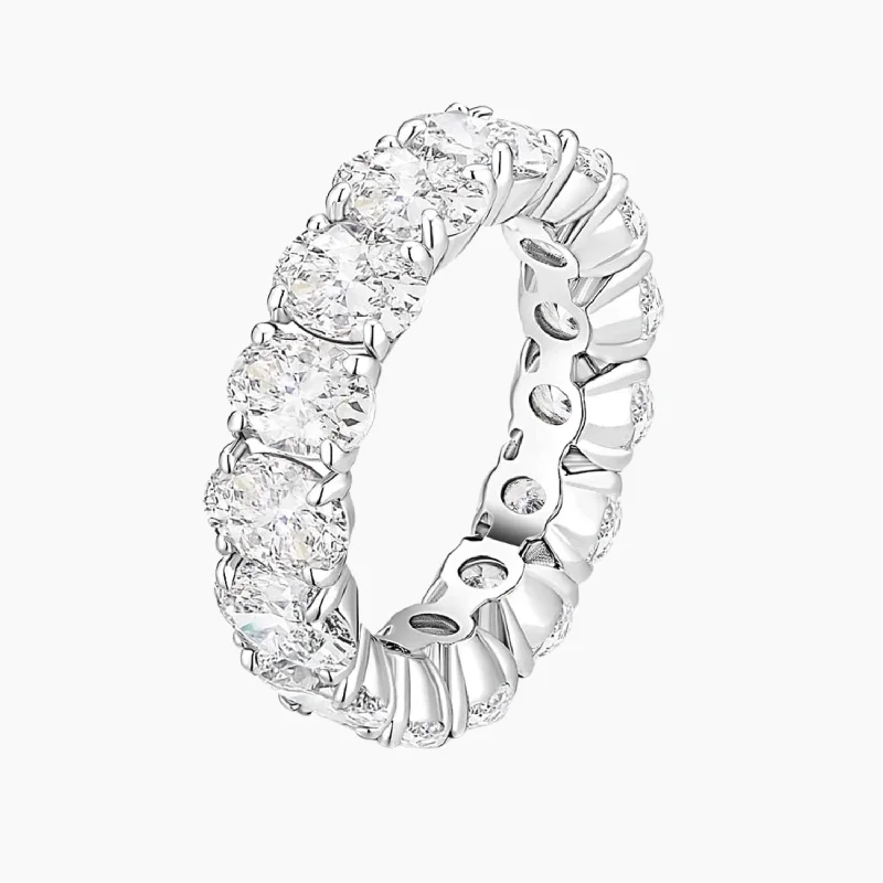 engagement rings with simple design -Oval Wedding Eternity Band