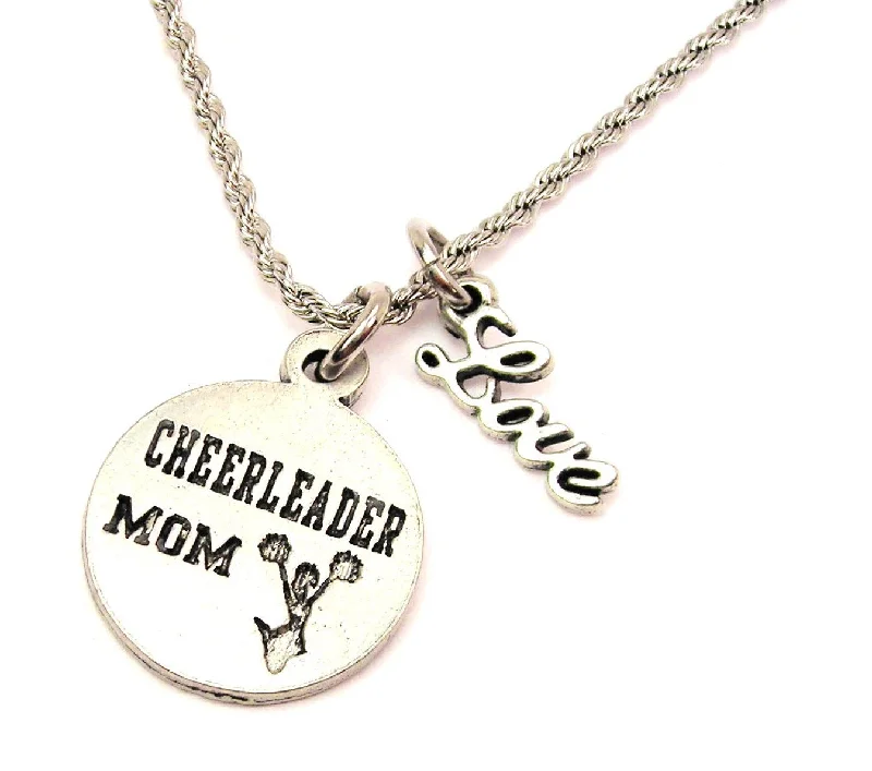 women's necklaces with pearl pendant -Cheerleader Mom 20" Chain Necklace With Cursive Love Accent