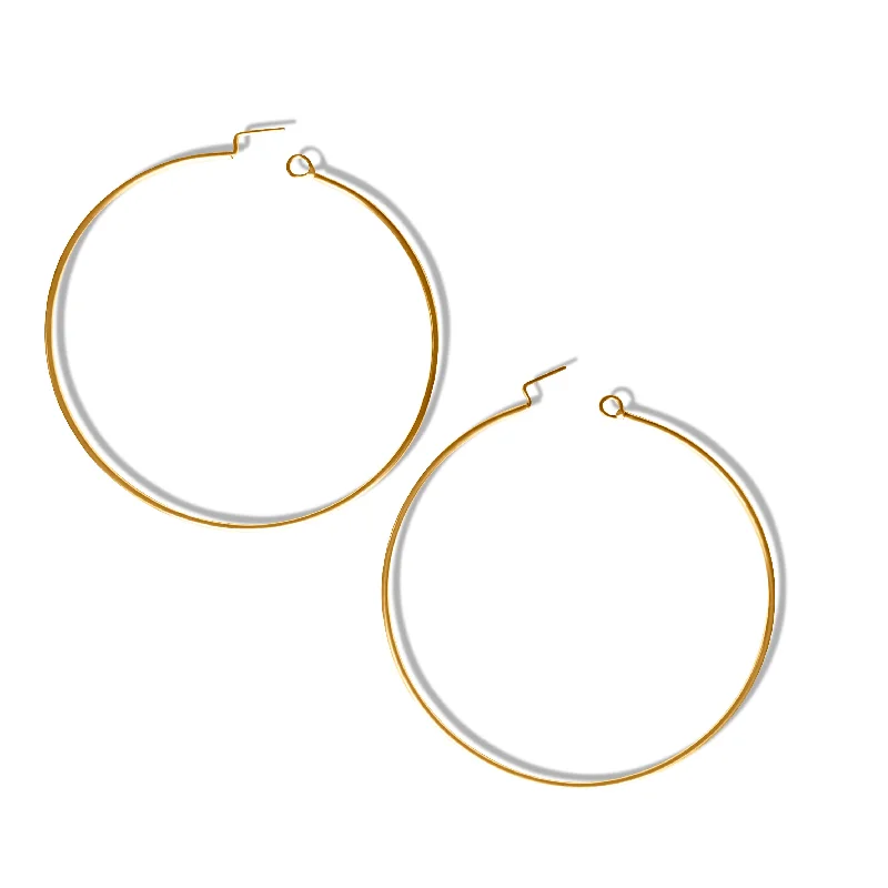 women's earrings with diamond halo -Shawny - 14kt Gold Filled Classic Large Hoop Earrings