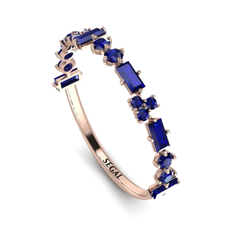 women's rings stackable -Eternity Mix Sapphire Ring - Jocelyn No. 14