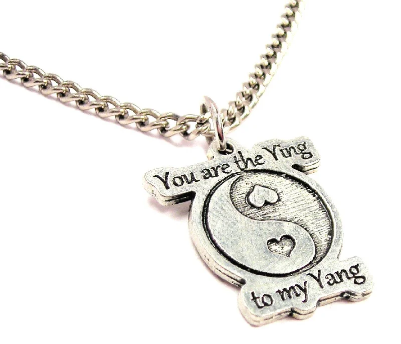 women's necklaces personalized engraving -You Are The Ying To My Yang Single Charm Necklace