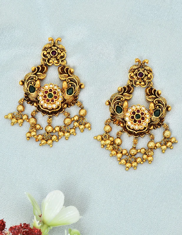 women's earrings with teardrop shape -Stunning Designer Zirconia Chandbali Earrings