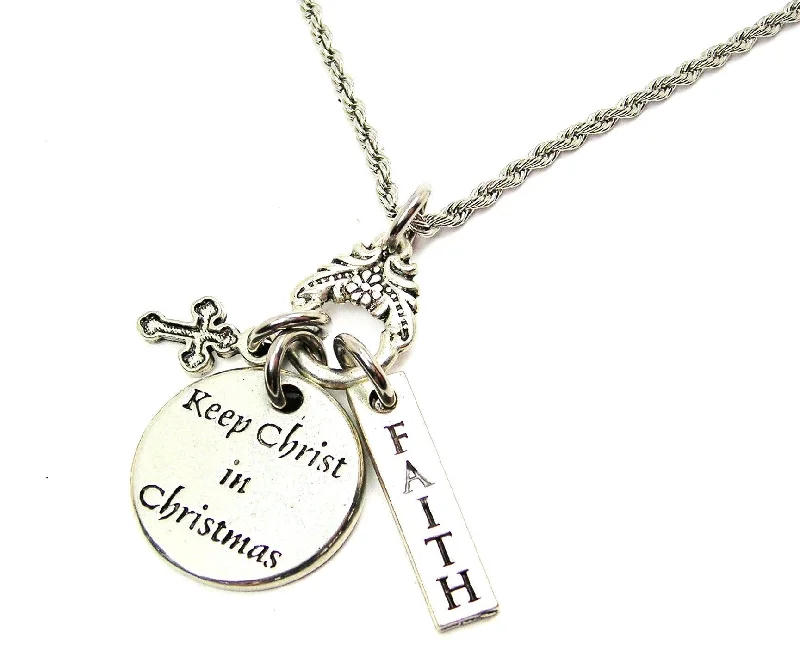 women's necklaces with garnet stone -Keep Christ In Christmas Catalog Necklace