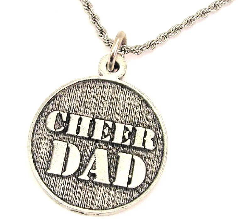 women's necklaces platinum -Cheer Dad Single Charm Necklace