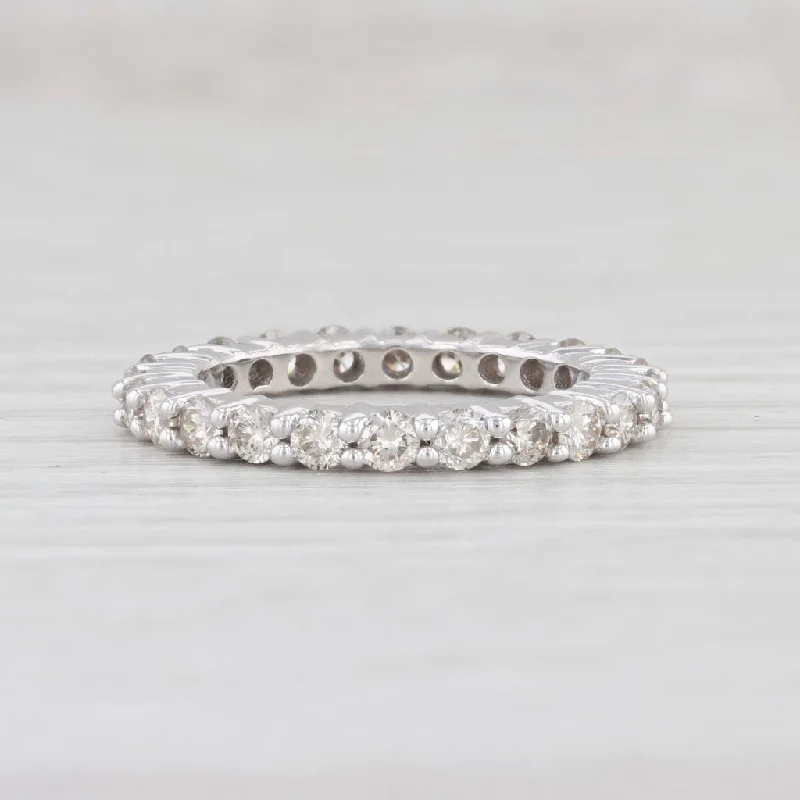 engagement rings with oval gemstone -New 1.60ctw Diamond Eternity Ring 18k White Gold Stackable Band Sz 6.75 Wedding