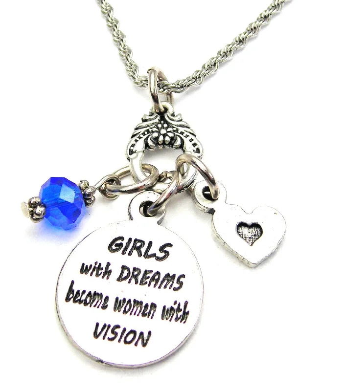 women's necklaces nameplate necklace -Girls With Dreams Become Women With Vision Catalog Necklace