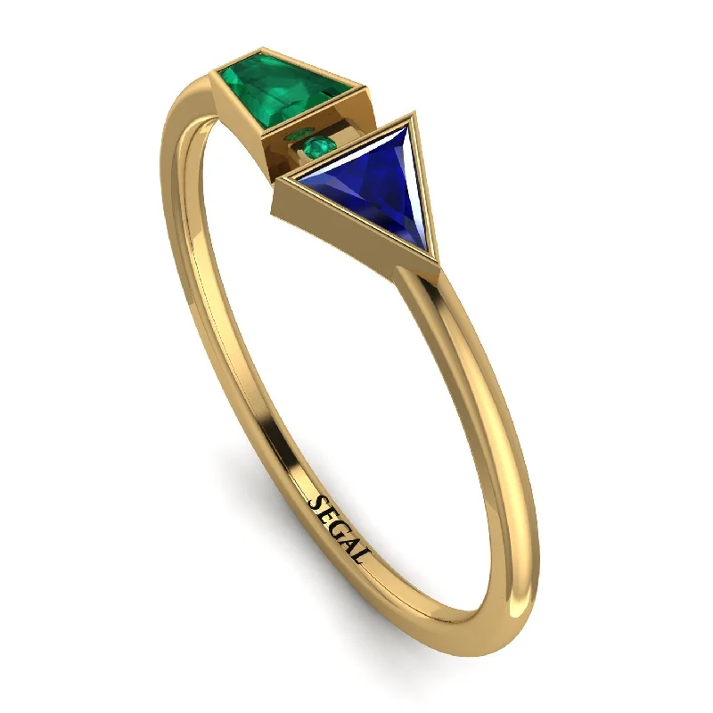 women's rings stackable -Geometrical Arrow Emerald Ring - Gracie No. 28