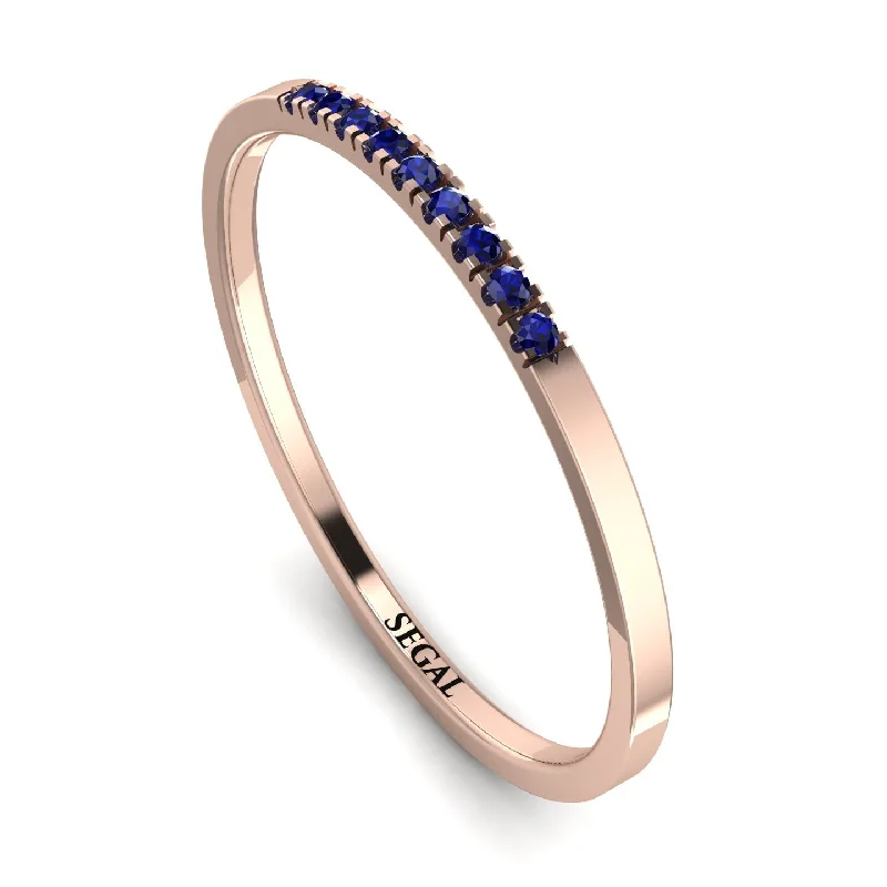 women's rings adjustable size -Thin Eternity Sapphire Band - Daisy No. 14